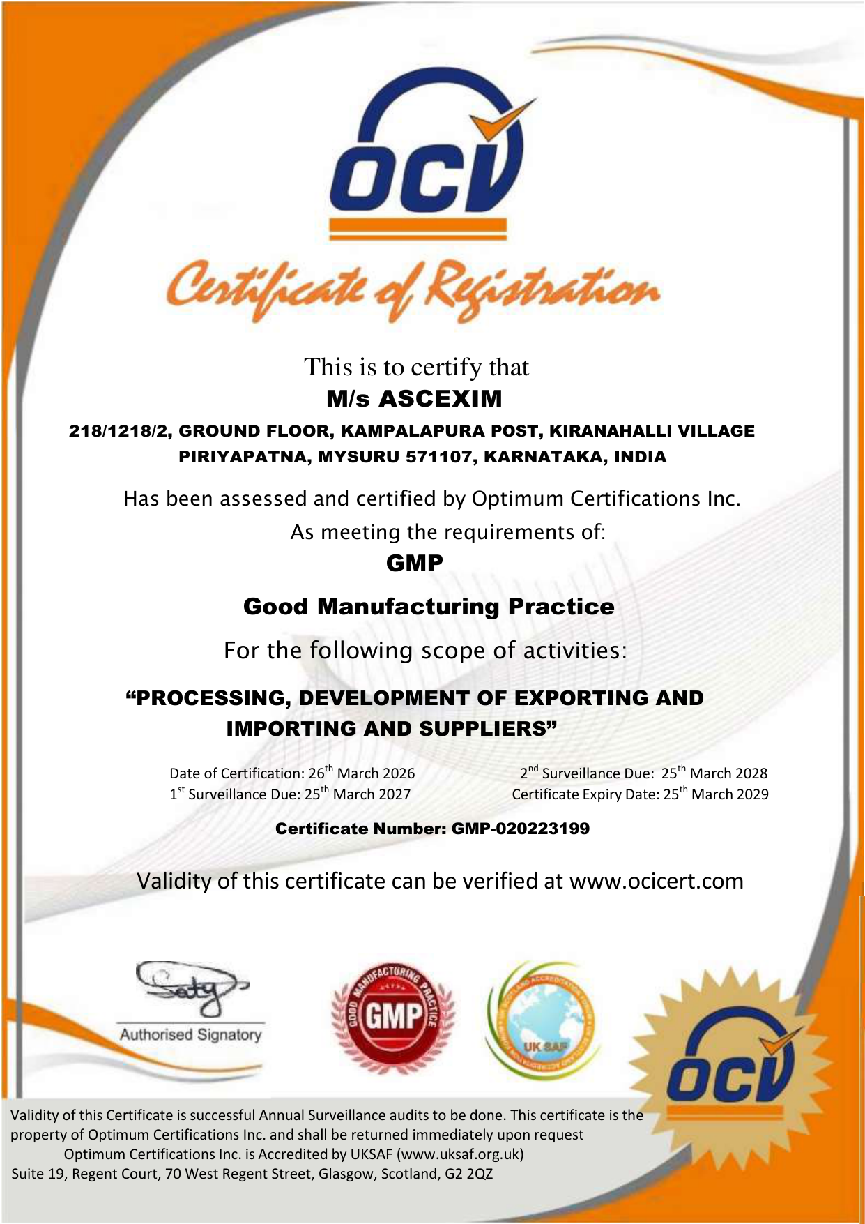 GMP Certificate Preview